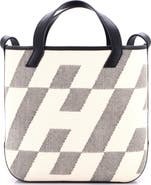 Pre-Owned Hermes Cabas H en Biais Tote Canvas with Leather 27