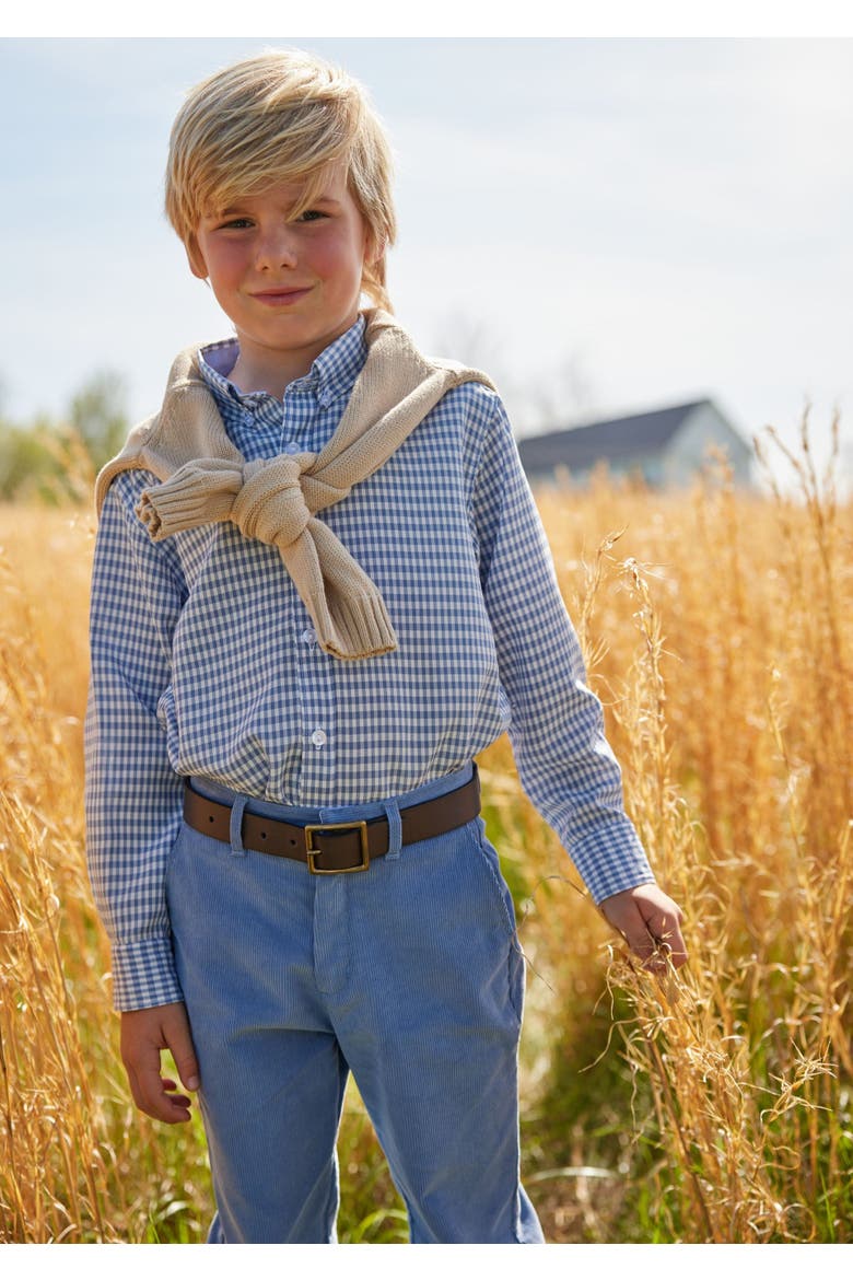 Kids' Button Down Shirt, Alternate, color, Gray Blue Gingham