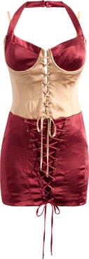 Mistress Rocks Lace Up Corset Minidress