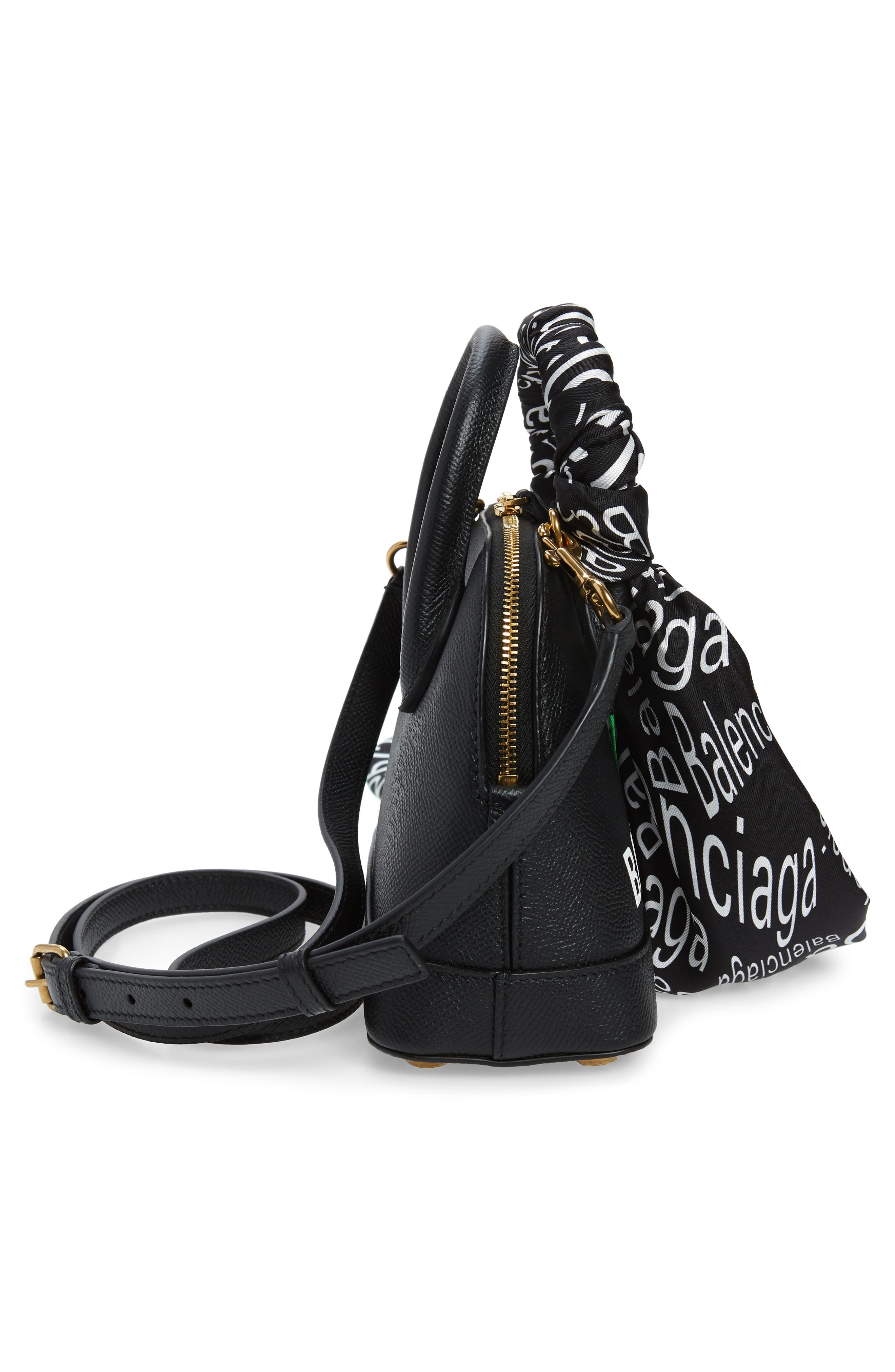 Balenciaga Extra Extra Small Ville Scarf Handle Leather Satchel, Alternate, color, 