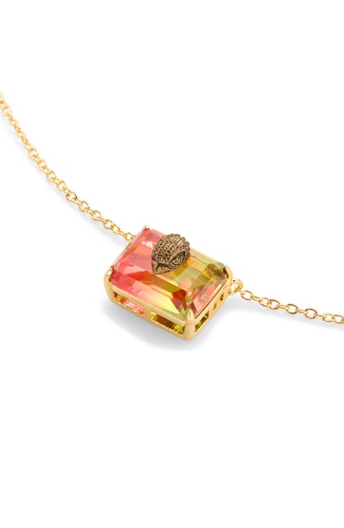 KURT GEIGER KURT GEIGER LONDON EMERALD CUT TOURMALINE PENDANT NECKLACE 
