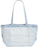 Alexander Wang Medium Punch Logo Denim Fray Tote