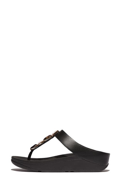Fitflop Fino Multistone Flip Flop In All Black