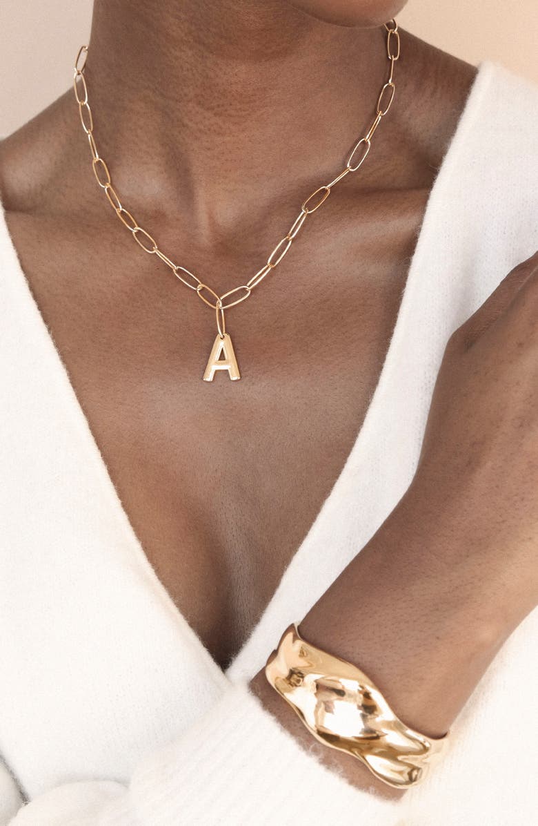 Ettika Initial Pendant Necklace, Alternate, color, Gold - A