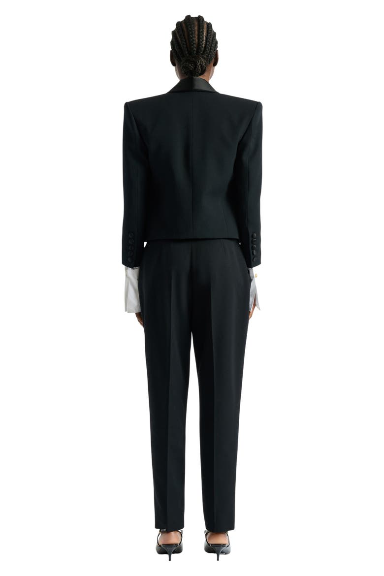 Cropped grain de poudre jacket, Alternate, color, black