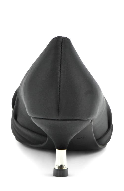 Adrienne Vittadini Sapient Pleated Kitten Heel Pump In Black Satin
