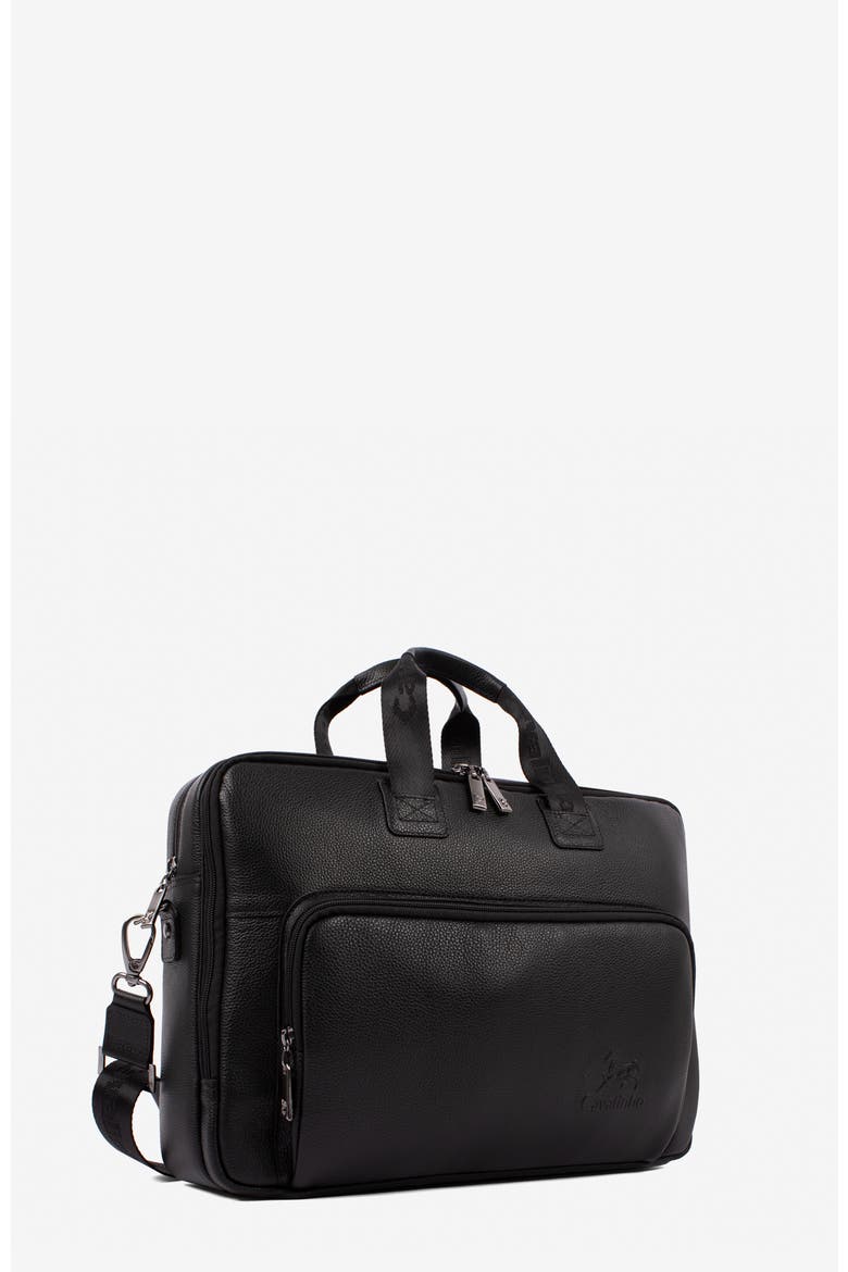 El Cavaleiro 608 Leather Laptop Bag 16", Alternate, color, Black