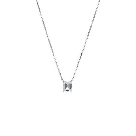 Emerald Solitaire CZ Necklace