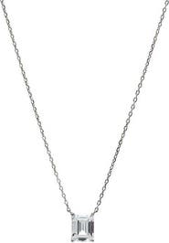 BY ADINA EDEN Moissanite Emerald Cut Pendant Necklace