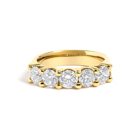 14K Gold 2.0 Ctw Round Diamond Five-Stone Band Ring