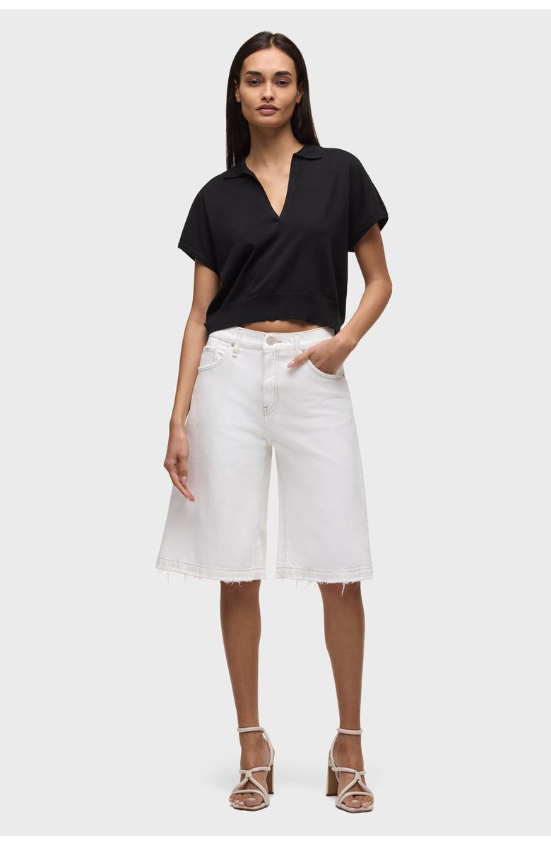 Hudson Jeans draped collared sweater, Alternate, color, Black