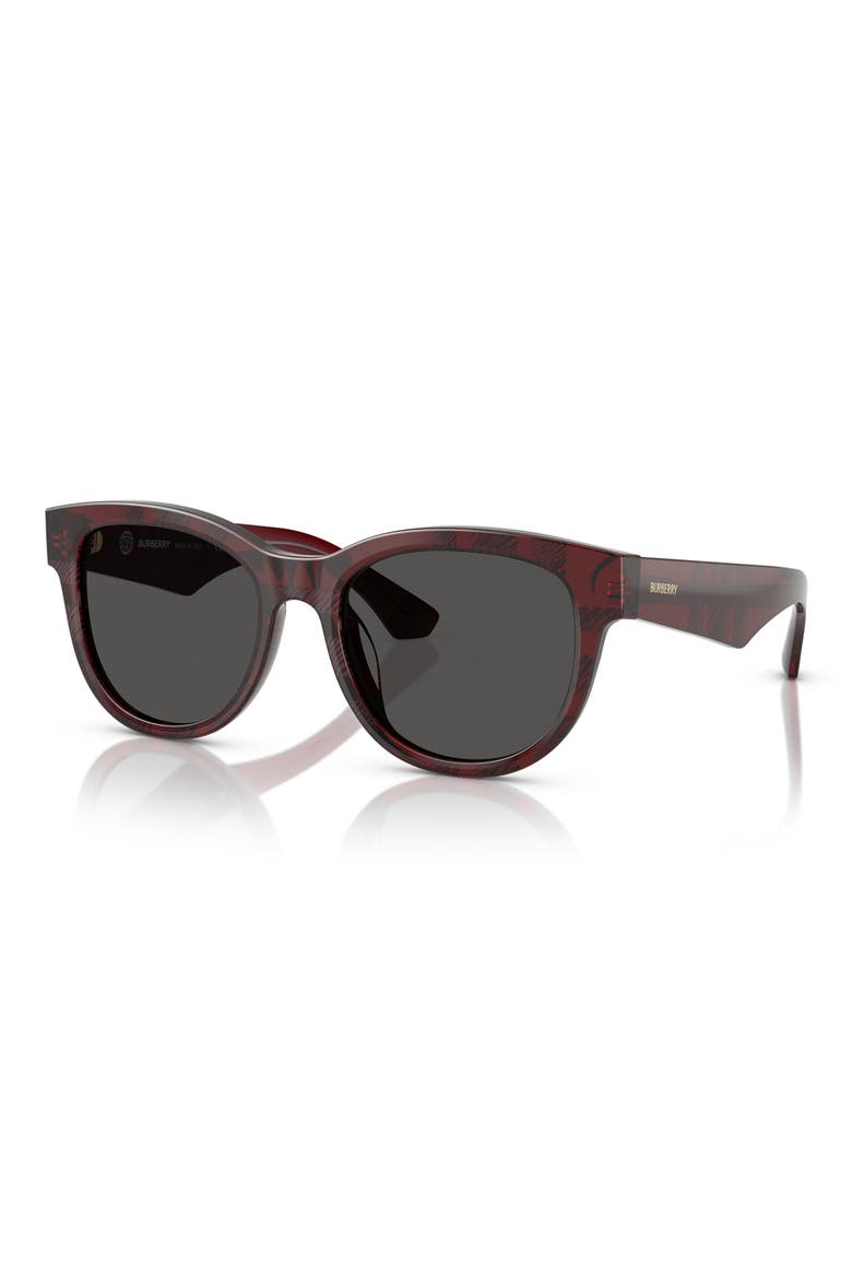 54mm Round Sunglasses, Alternate, color, MATTE RED