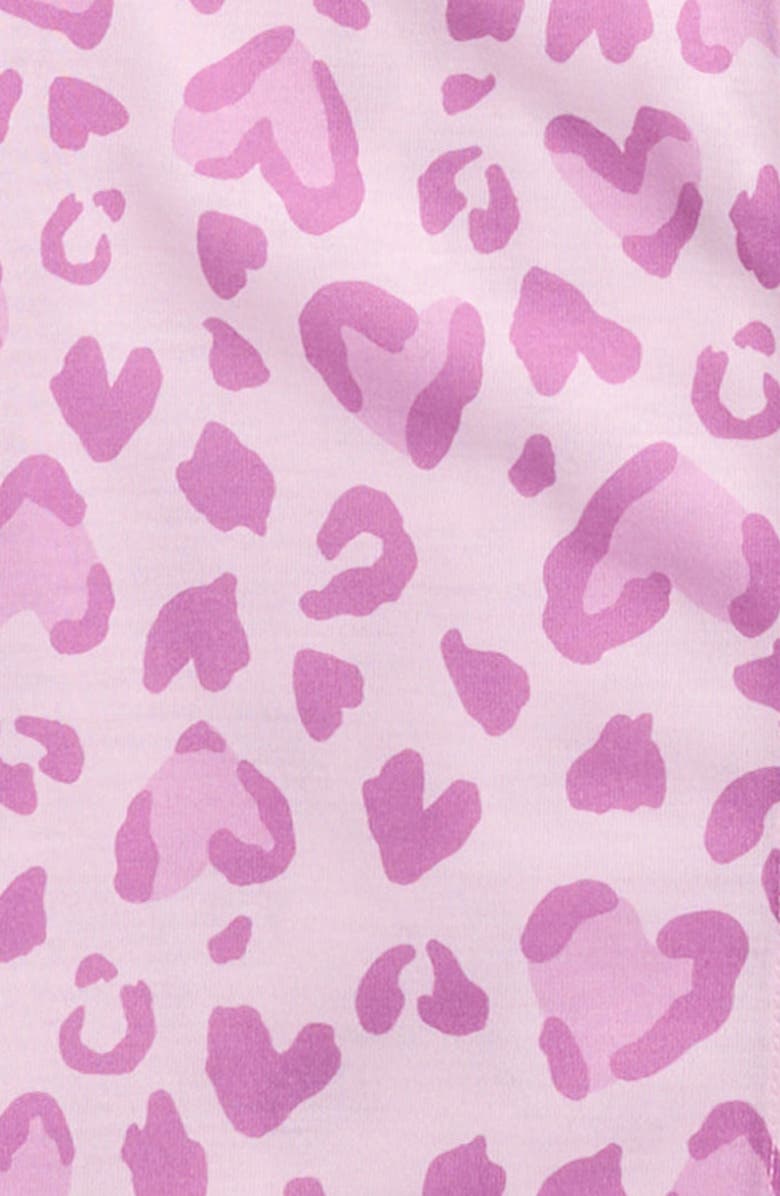 Nordstrom Kids' Print Two-Piece Short Pajamas, Alternate, color, Pink Tulle Leopard Heart
