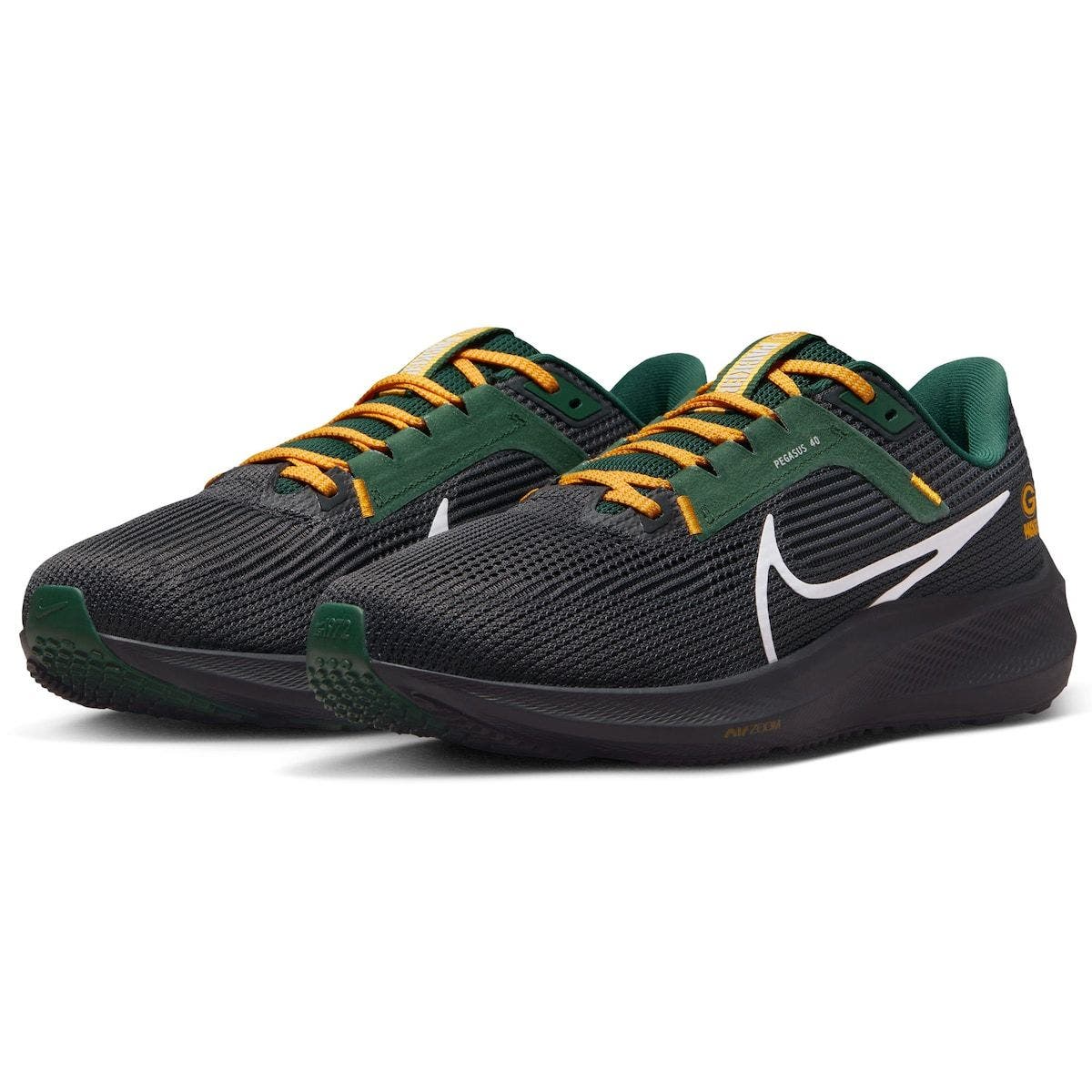 Nike Unisex Nike  Anthracite Green Bay Packers Zoom Pegasus 40 Running Shoe, Alternate, color, 