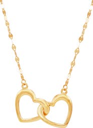 Frankie & Zoe 10K Yellow Gold Interlocking Heart Pendant Necklace