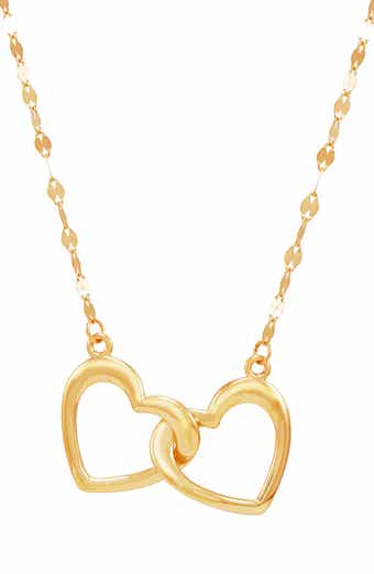 Frankie & Zoe 10K Yellow Gold Interlocking Heart Pendant Necklace