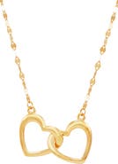Frankie & Zoe 10K Yellow Gold Interlocking Heart Pendant Necklace