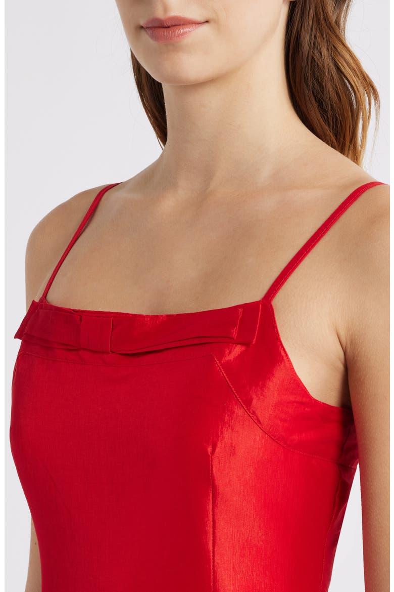 Quartet Taffeta Midi Dress, Alternate, color, RED
