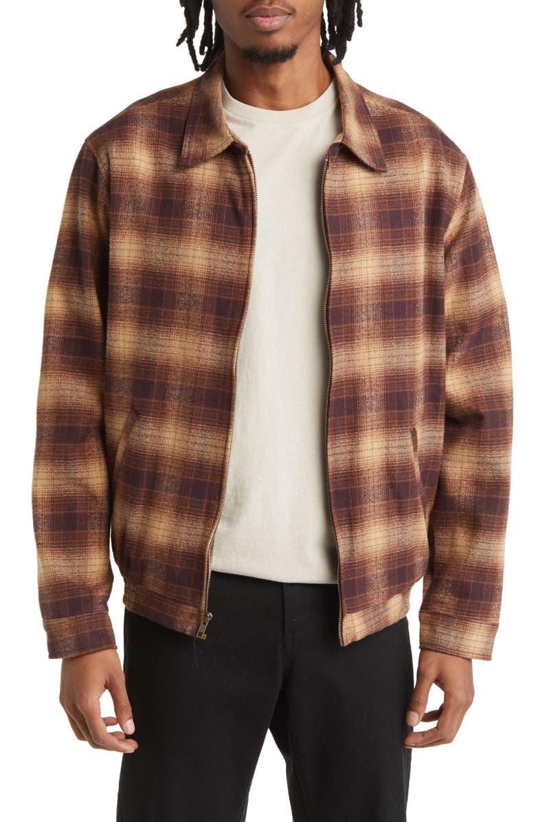 ONE OF THESE DAYS Plaid Cotton Zip-Up Jacket, Main, color,