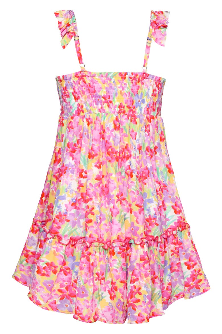 Kids' Rosette Floral Dress, Alternate, color, PINK MULTI