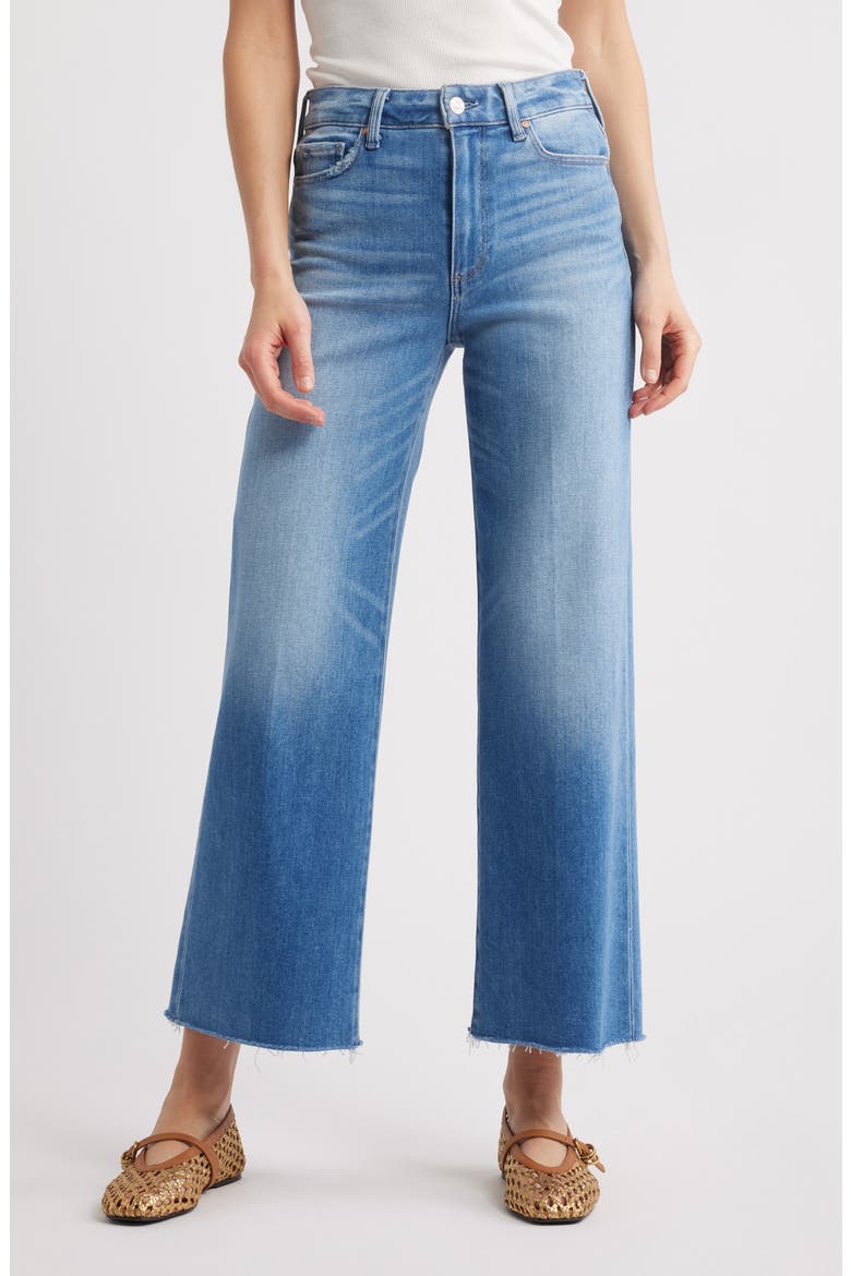 Anessa High Waist Raw Hem Wide Leg Jeans, Main, color, MESMERIZE