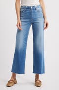 PAIGE Anessa High Waist Raw Hem Wide Leg Jeans