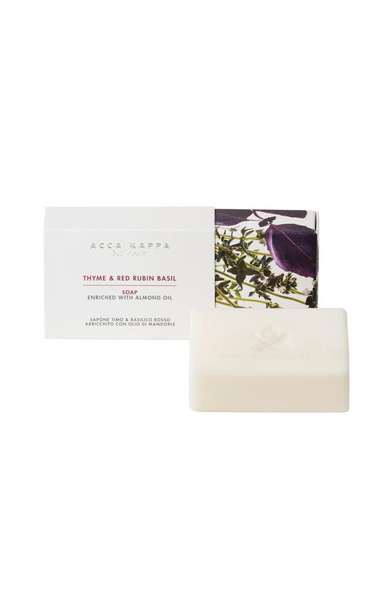 ACCA KAPPA Thyme & Red Rubin Basil Soap, Main, color, White