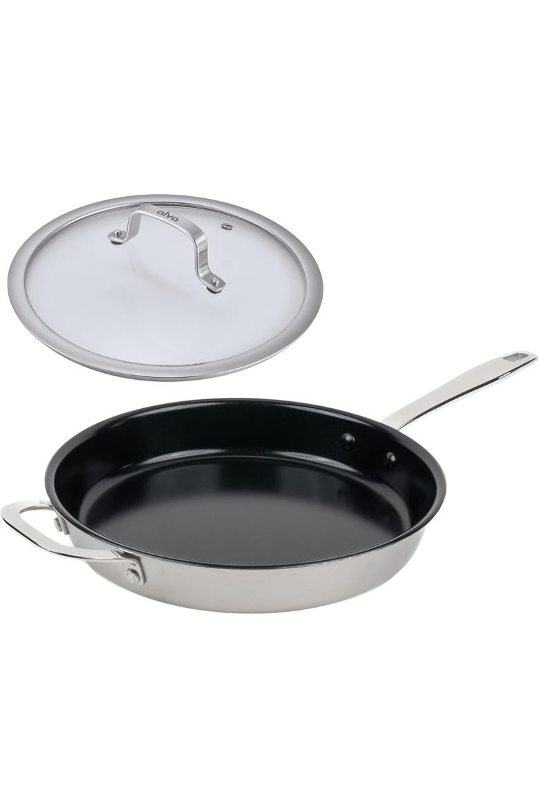 Maestro Nonstick Stainless Steel Frying Pan with Lid, Main, color, 11 inch