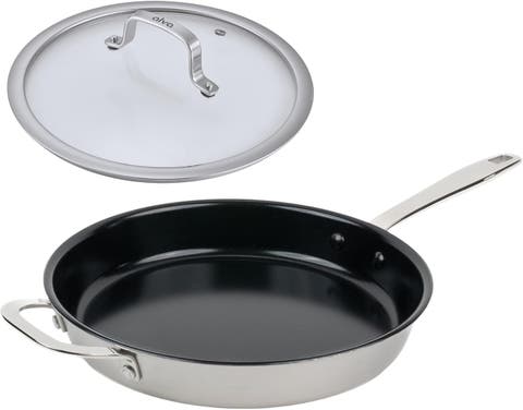Maestro Nonstick Stainless Steel Frying Pan with Lid