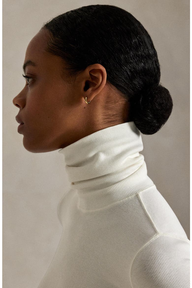 Long Sleeve Rib Knit Turtleneck Top, Alternate, color, WHITE