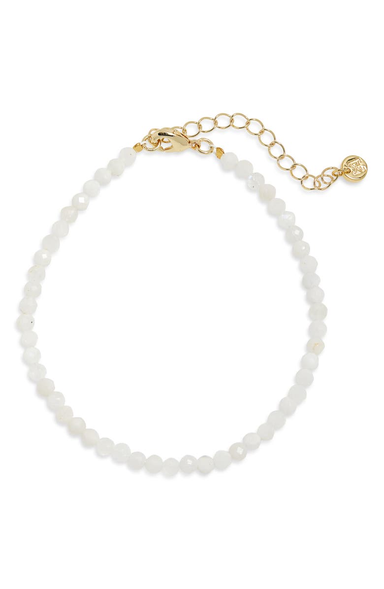 Kiara by Ki-Ele Farrah II Petite Semiprecious Stone Beaded Bracelet, Main, color, Gold/ White