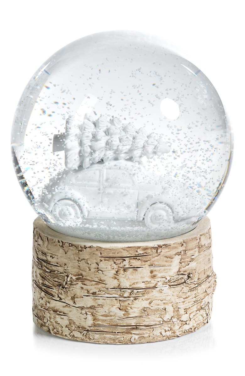 Zodax Tree & Car Snow Globe, Alternate, color, White/ Beige