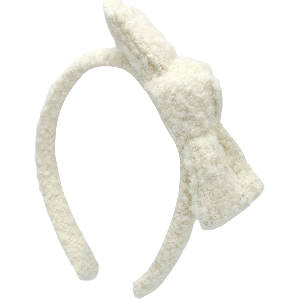 Bits & Bows Boucle Girls' Bow Headband In White