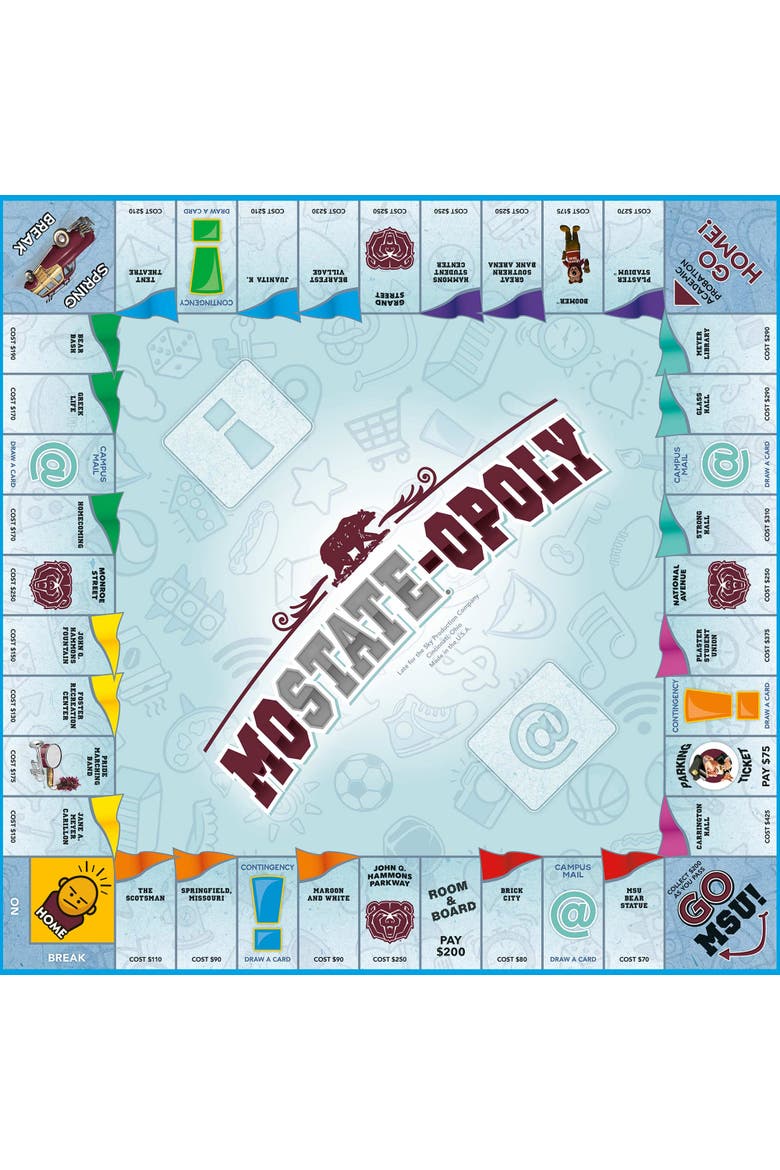 Missouri State Univiersity Mo Stateopoly Monopoly Board Game, Alternate, color, Multicolored