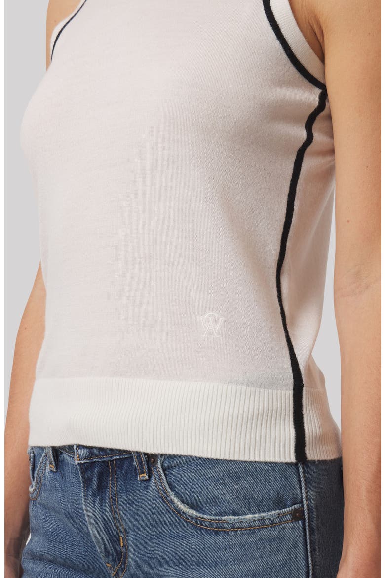 Lauren Performance Wool Vest, Alternate, color, ANTIQUE WHITE/ BLACK