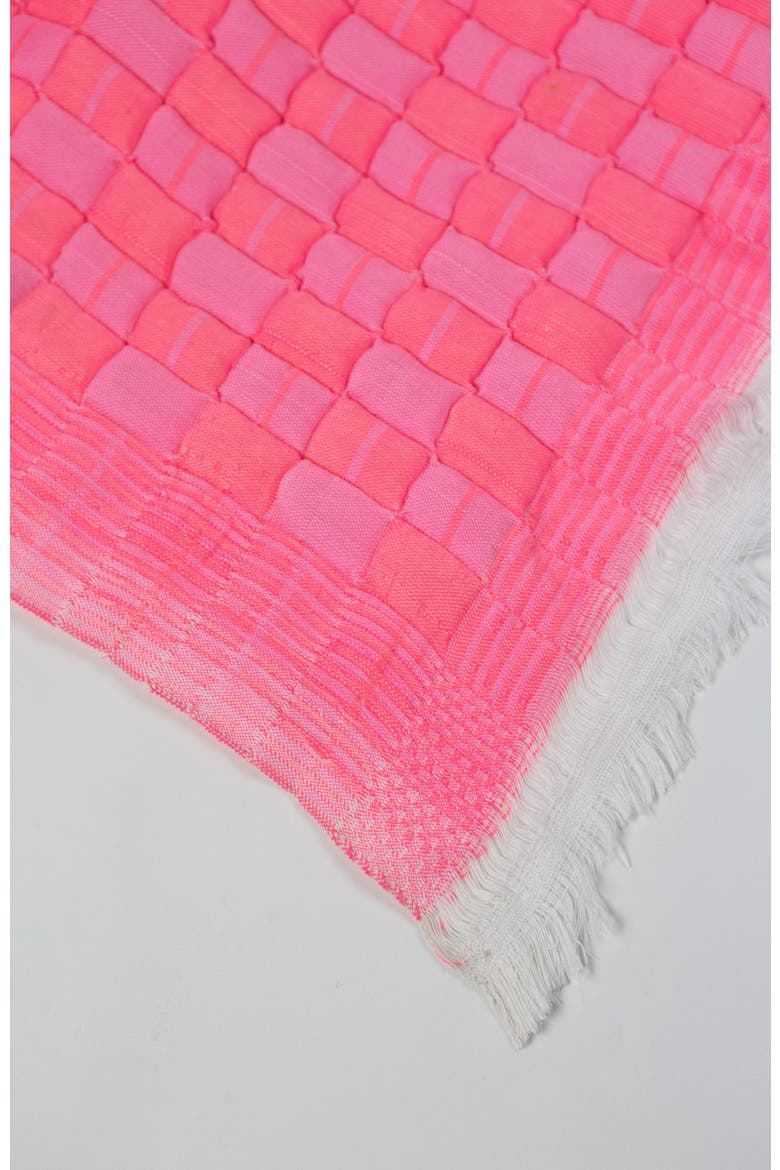 Quilted Sujani Neon Pink Throw Blanket, Alternate, color, Pink