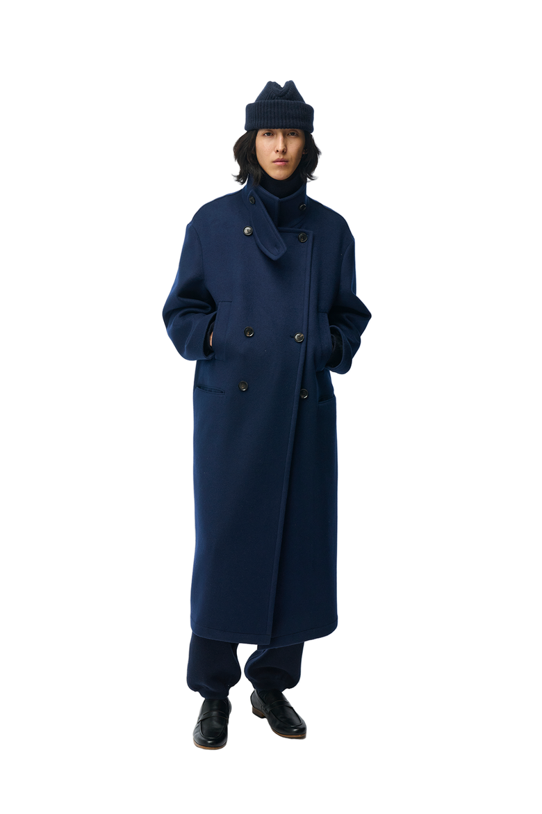 Unisex Cashmere Trench Coat, Main, color, navy blazer