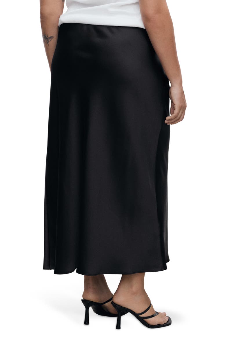Mia Satin Maxi Skirt, Alternate, color, BLACK