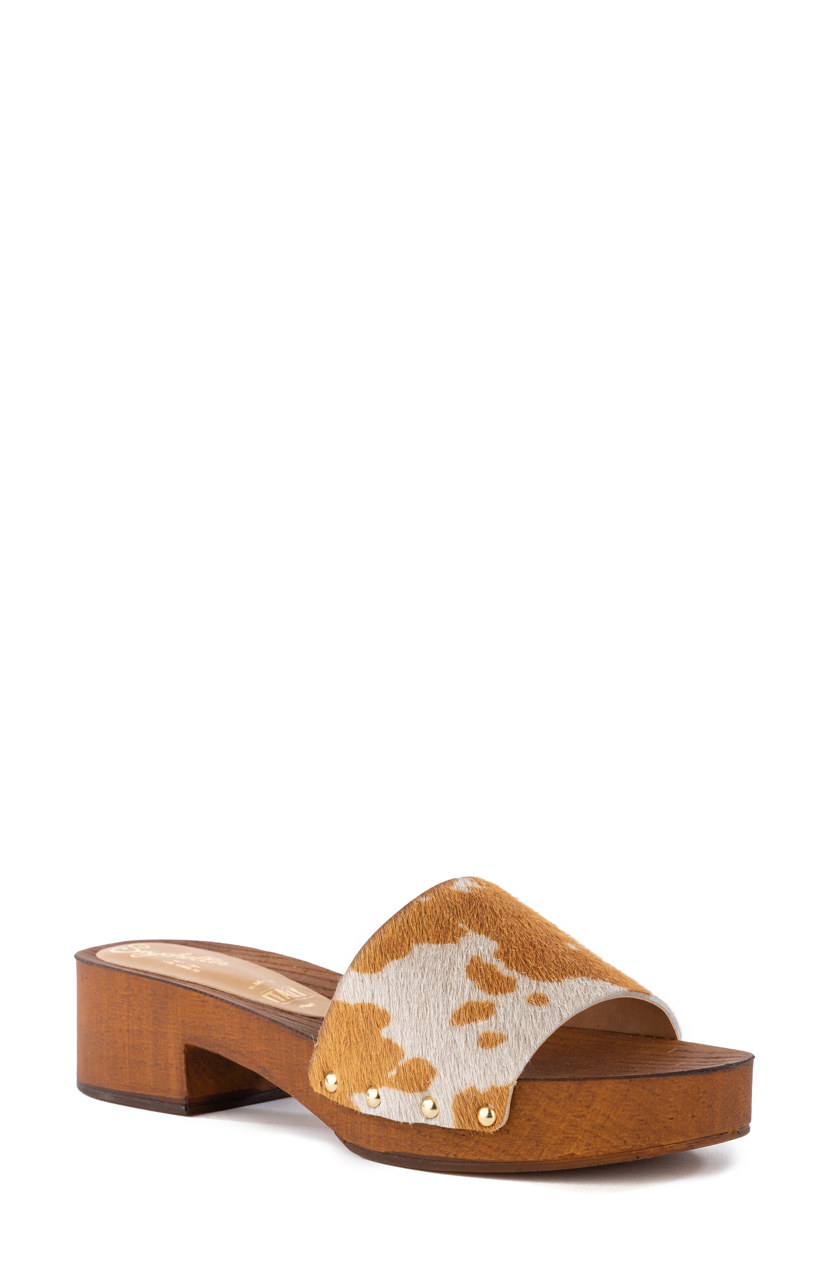 Good Spirits Slide Sandal, Main, color, TAN COW PRINT PONY