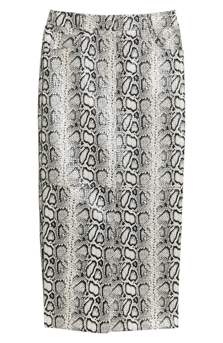 River Island Midaxi Snakeskin Print Faux Leather Midi Skirt, Alternate, color,