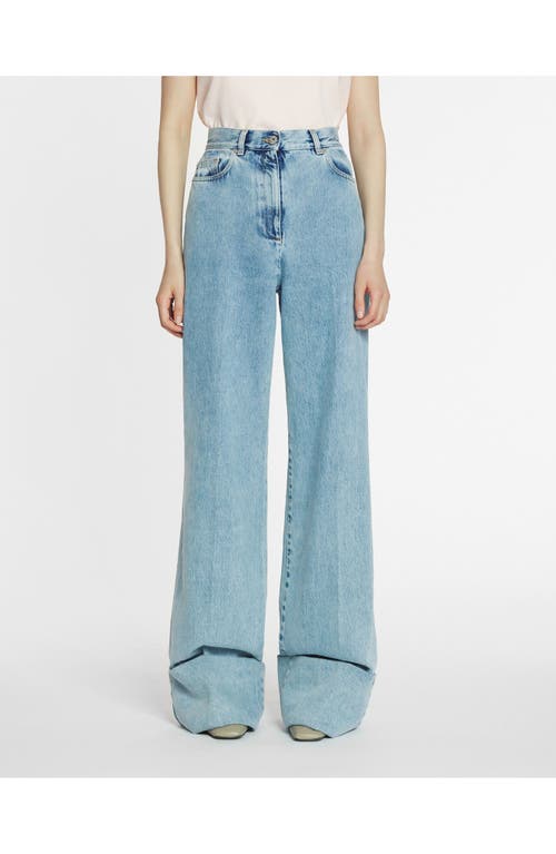 Lanvin Blue Wide-leg Cuffed Jeans In Light Blue