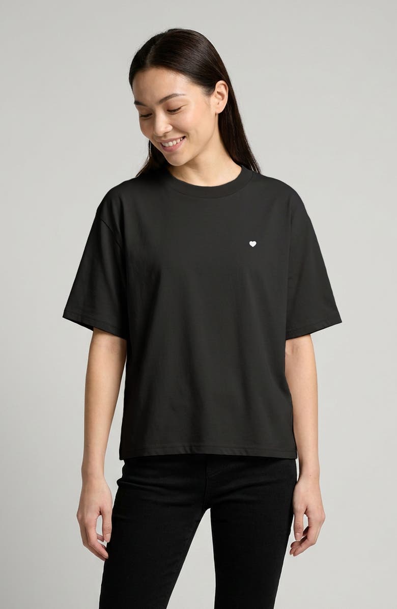 Dalix Lil Heart Relaxed Midweight Jersey Tee, Alternate, color, Black