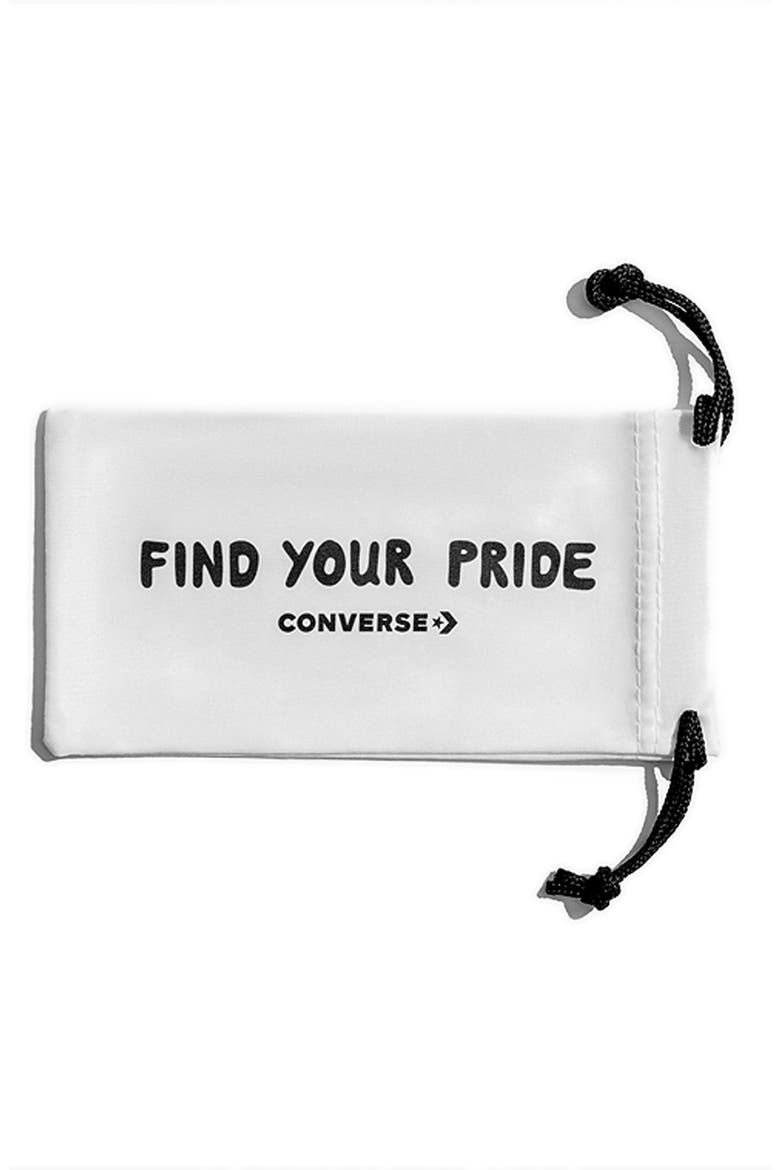 Pride Stand Proud 57mm Mirrored Sunglasses, Alternate, color, CRYSTAL CLEAR SOLID SMOKE LENS