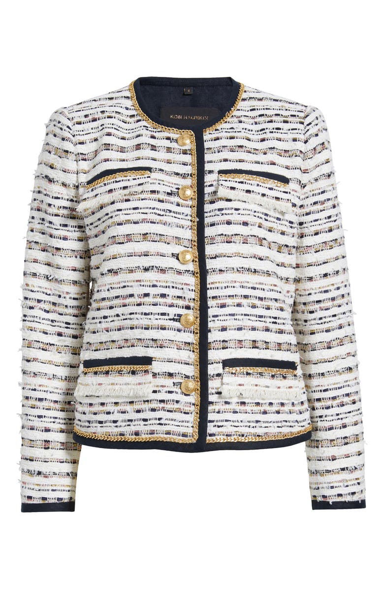 KOBI HALPERIN Chain Tweed Jacket, Alternate, color, 