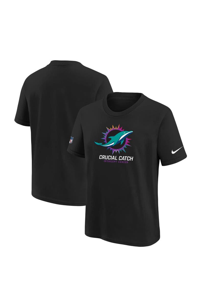 Nike Youth Nike Black Miami Dolphins 2024 NFL Crucial Catch T-Shirt, Main, color,