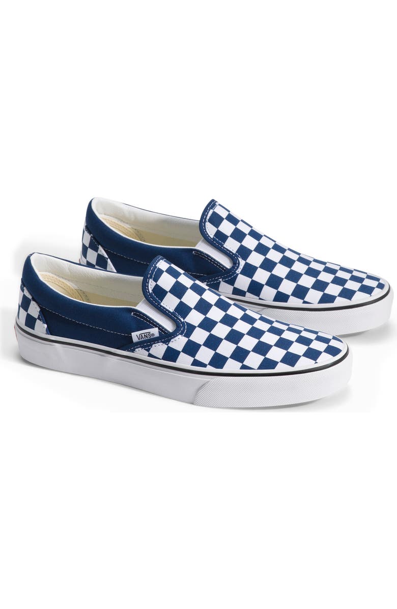 Vans Classic Slip-On Sneaker, Main, color, Checkerboard Deep Indigo