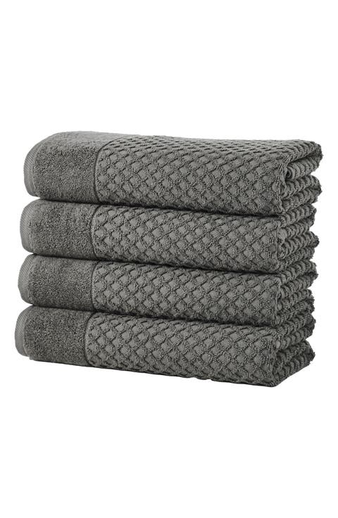 Diamond Waffle Texture 4-Pack Bath Towel Set