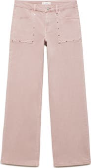 MANGO TEEN Studded Culotte Wide Leg Jeans