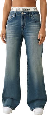 True Religion Bobbi Boxer Waistband Baggy Wide Leg Jeans