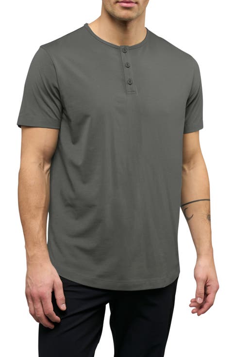 AO Curved Hem Short Sleeve Henley